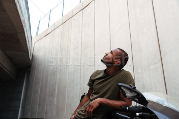 Foto stock: Retrato · concentrado · jovem · africano · americano · homem