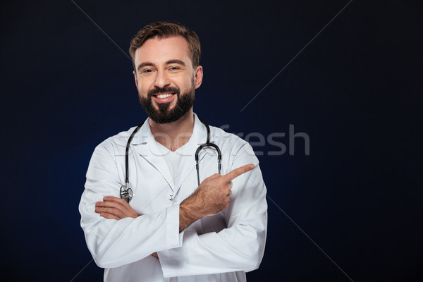 Сток-фото: портрет · улыбаясь · мужской · доктор · равномерный · стетоскоп · Постоянный