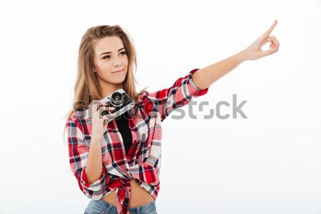 Stockfoto: Portret · jonge · meisje · shirt