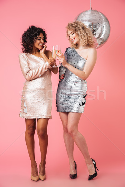 Teljes alakos kettő mosolyog boldog nők fényes Stock fotó © deandrobot