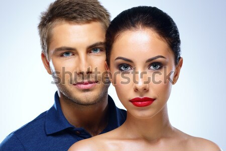 [[stock_photo]]: Baiser · heureux · homme · bleu · mains