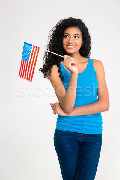 Foto stock: Sonriendo · afro · americano · mujer · EUA