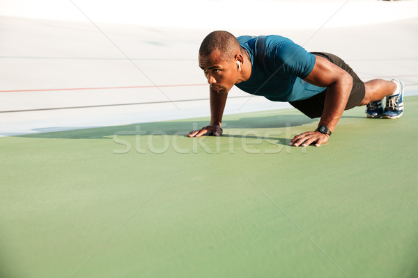Stock photo: Portrait of a young healthy afro american sportsman