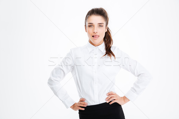Portrait of confident seductive young busineswoman Stock photo © deandrobot