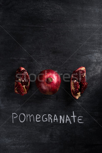Granaatappel donkere schoolbord top foto Stockfoto © deandrobot