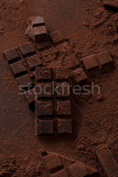 Stockfoto: Pure · chocola · bar · gedekt · melk · chocolade · poeder