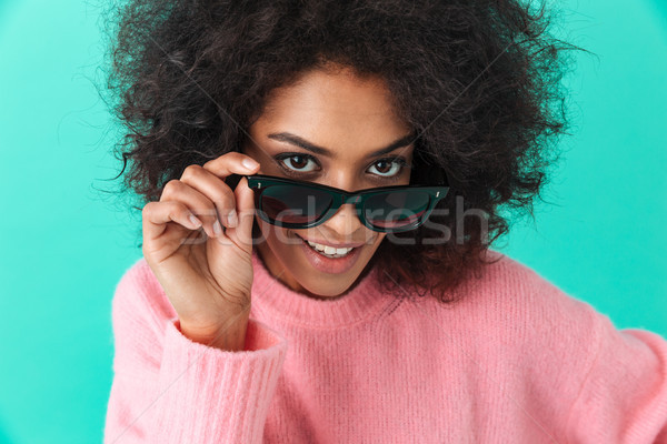 Moda retrato mulher jovem 20s desgrenhado cabelo Foto stock © deandrobot