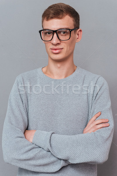 Funny man in glasses Stock photo © deandrobot