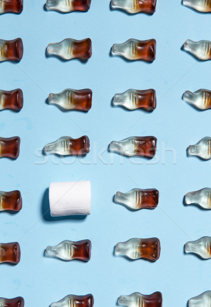 Sweeties chewing candy in bottle form and marshmallow Stock photo © deandrobot