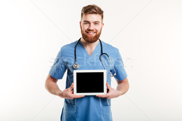 Portret uśmiechnięty przyjazny medycznych lekarza pielęgniarki Zdjęcia stock © deandrobot