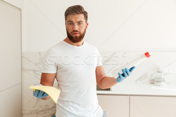 Foto stock: Barbado · hombre · casa · mano · blanco · caliente