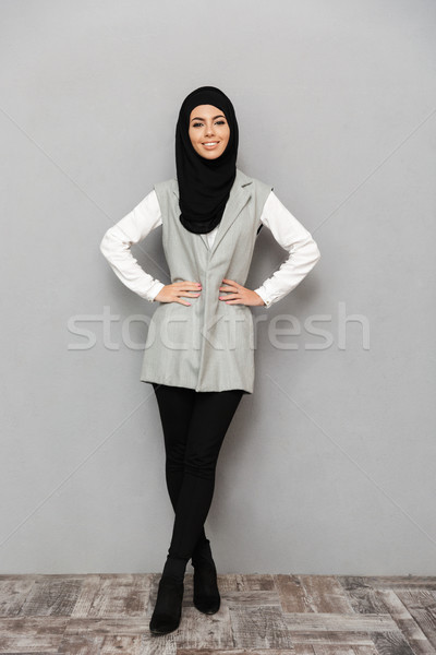 Full length portrait of gorgeous arabic woman in traditional sca Stock photo © deandrobot