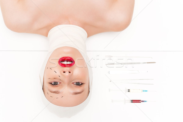 Beauty woman in bandages Stock photo © deandrobot