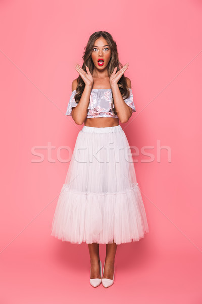 Full length portrait of surprising young woman 20s screaming and Stock photo © deandrobot