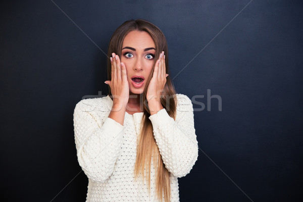 Portrait of surprised young girl Stock photo © deandrobot