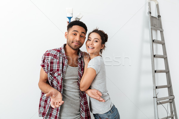 Foto stock: Belo · divertido · branco