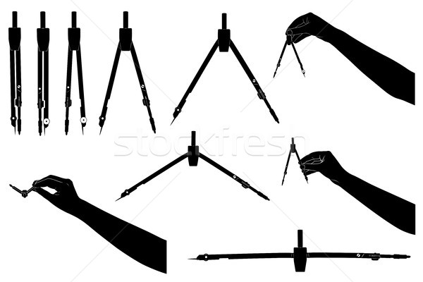 Set of different drawing compasses  Stock photo © DeCe