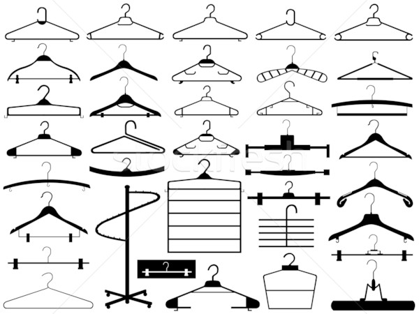 ハンガー セット 孤立した 白 ファッション 黒 ストックフォト © DeCe