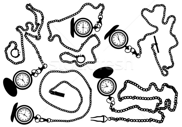 Stock photo: Set of different pocket watches