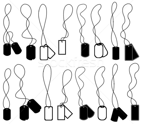 Stock photo: Set of different dog tags