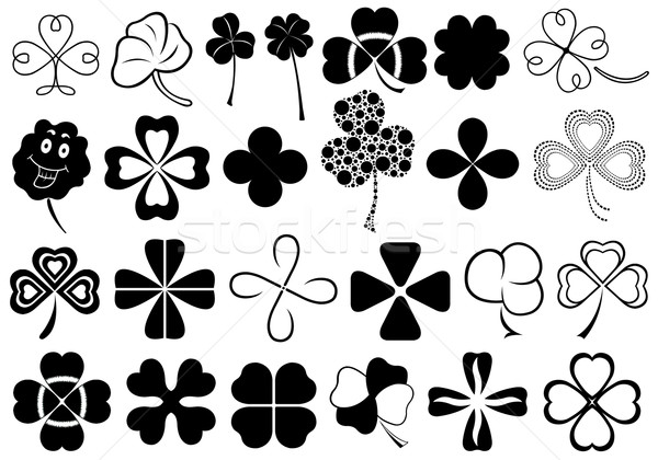 Set of different clovers set Stock photo © DeCe