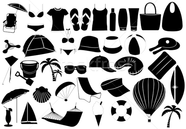 Illustration Of Summer Vacation Objects Stock photo © DeCe