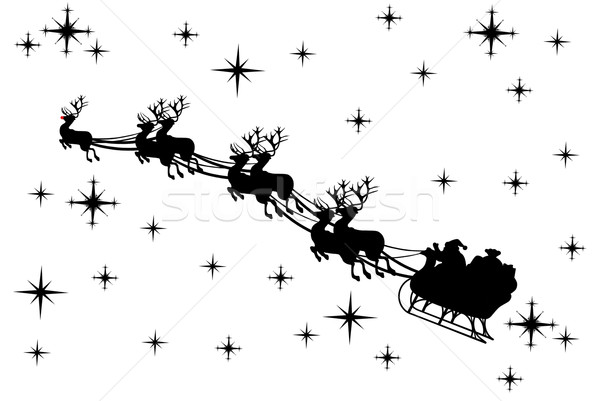 Babbo natale silhouette guida slitta divertimento giocattolo Foto d'archivio © DeCe