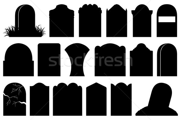 Illustration of different Halloween gravestones  Stock photo © DeCe