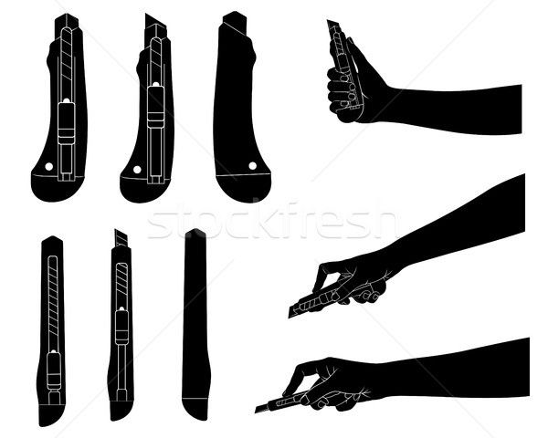Establecer diferente utilidad cuchillos aislado blanco Foto stock © DeCe