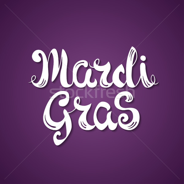 Mardi Gras celebration poster with calligraphy text Stock photo © Decorwithme