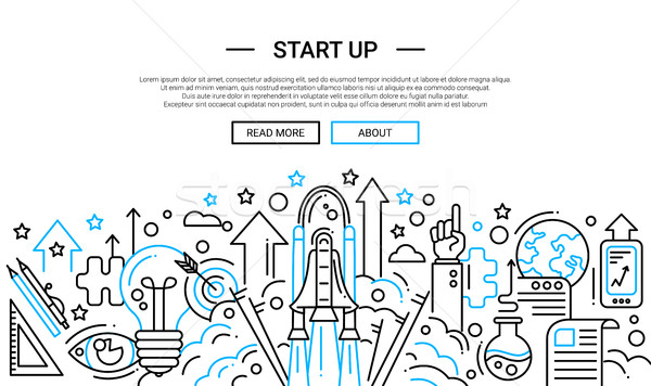 Start Up - line design website banner temlate Stock photo © Decorwithme