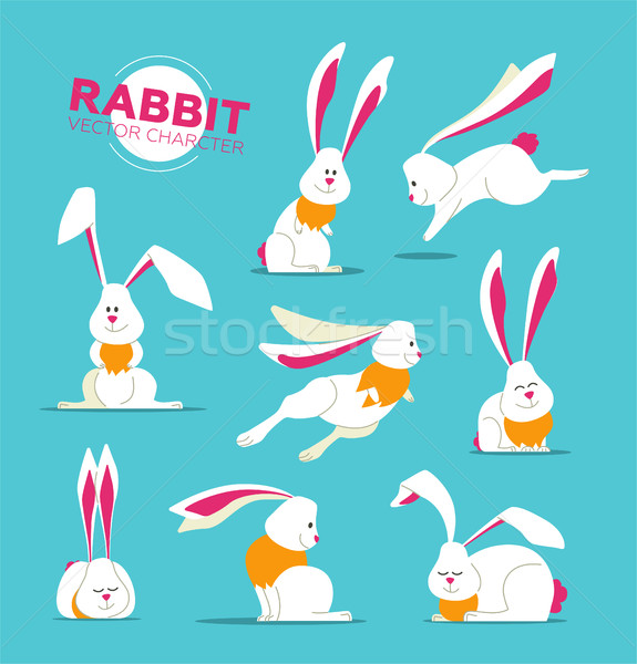 Happy Easter - modern vector set of illustrations Stock photo © Decorwithme