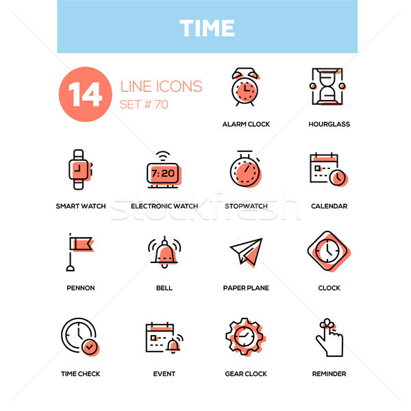 Time concept - line design icons set Stock photo © Decorwithme