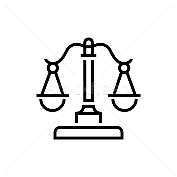 Justice scales - line design single isolated icon Stock photo © Decorwithme