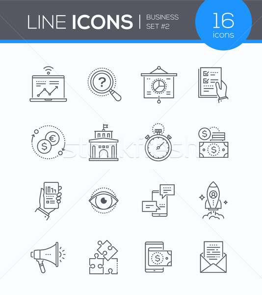 Business concepts - set of line design style icons Business - set of line design style icons Stock photo © Decorwithme