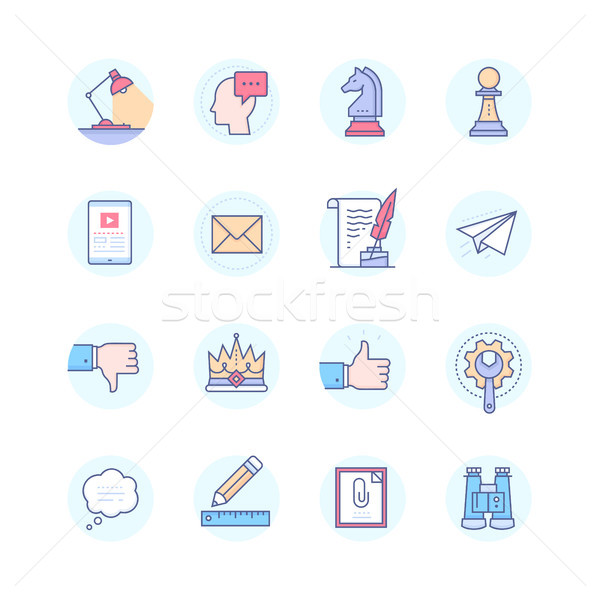 Business concepts - modern line design style icons set Stock photo © Decorwithme