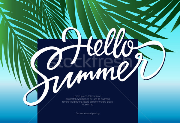 Hello Summer - vector leaflet template with brush lettering Stock photo © Decorwithme