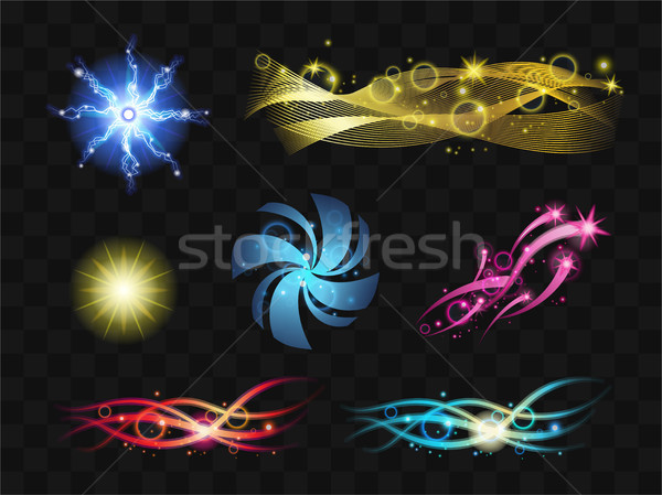 Stock photo: Light Effects - set of realistic vector design elements