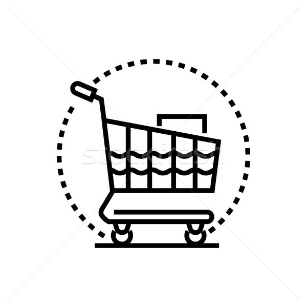 Shopping trolley - line design single isolated icon Stock photo © Decorwithme