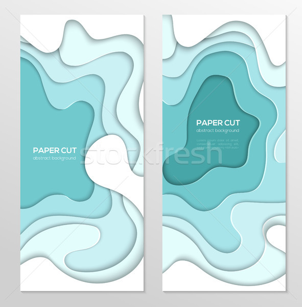 Turquois abstract banner - set of vector template illustrations Stock photo © Decorwithme