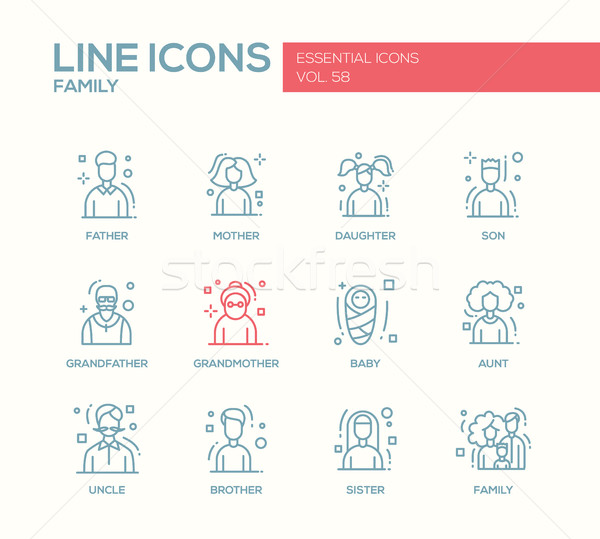 Family - line design icons set Stock photo © Decorwithme