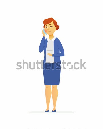 Woman with a toothache - cartoon people characters isolated illustration Stock photo © Decorwithme