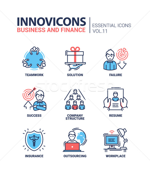 Stock photo: Business and fnance line design icons set