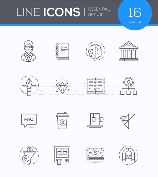 Business and finance concepts - modern line design style icons set Stock photo © Decorwithme