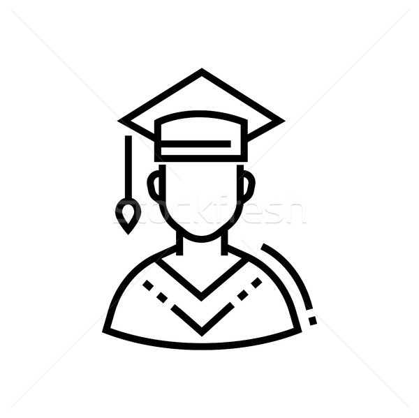 Male student - line design single isolated icon Stock photo © Decorwithme