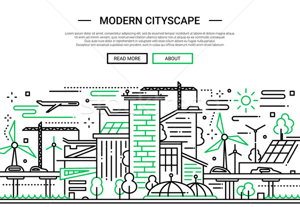 Foto d'archivio: Moderno · cityscape · line · design · sito · banner