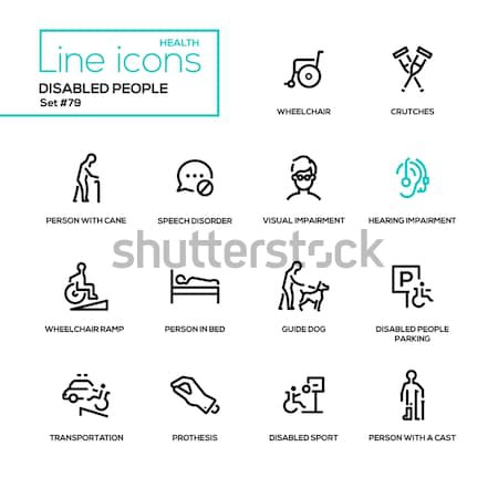 Medical equipment - Modern simple thin line design icons, pictograms set Stock photo © Decorwithme