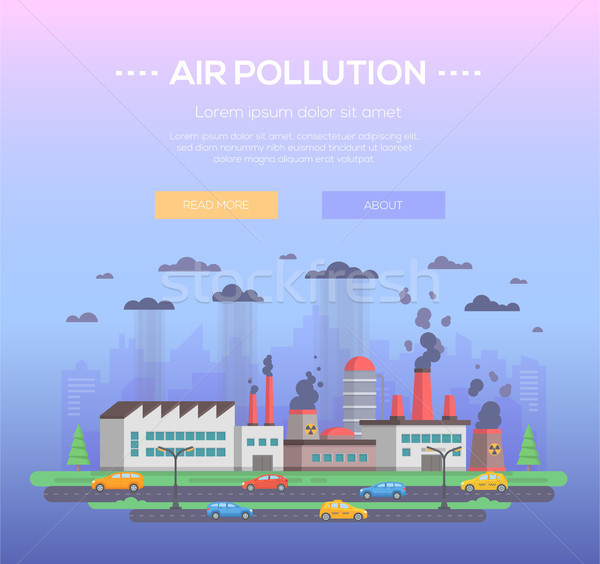 Air pollution - modern flat design style vector illustration Stock photo © Decorwithme