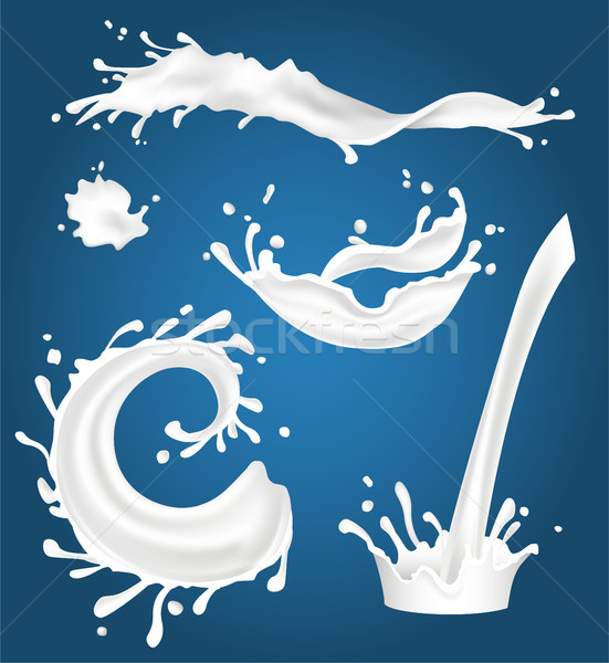 Pouring milk - modern vector objects isolated clip art Stock photo © Decorwithme