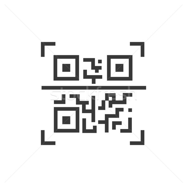 Qr code lijn ontwerp geïsoleerd icon monster Stockfoto © Decorwithme